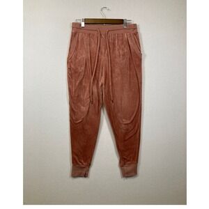 Velvet Jogger Pants Women L G Dusty Rose Comfortable Loungewear